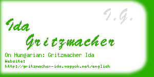 ida gritzmacher business card